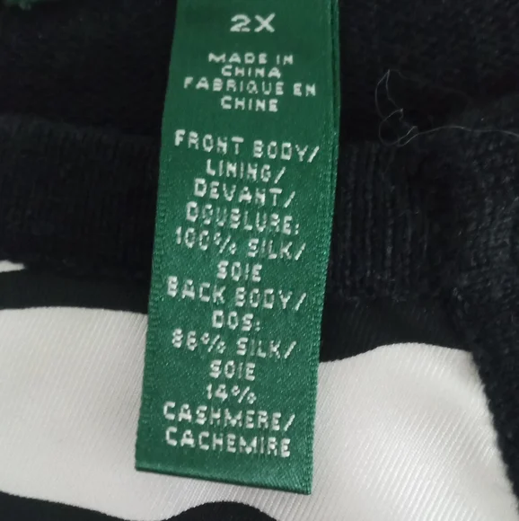 Ralph Lauren Black and White Botanical Cardigan Sweater - Picture 5 of 5